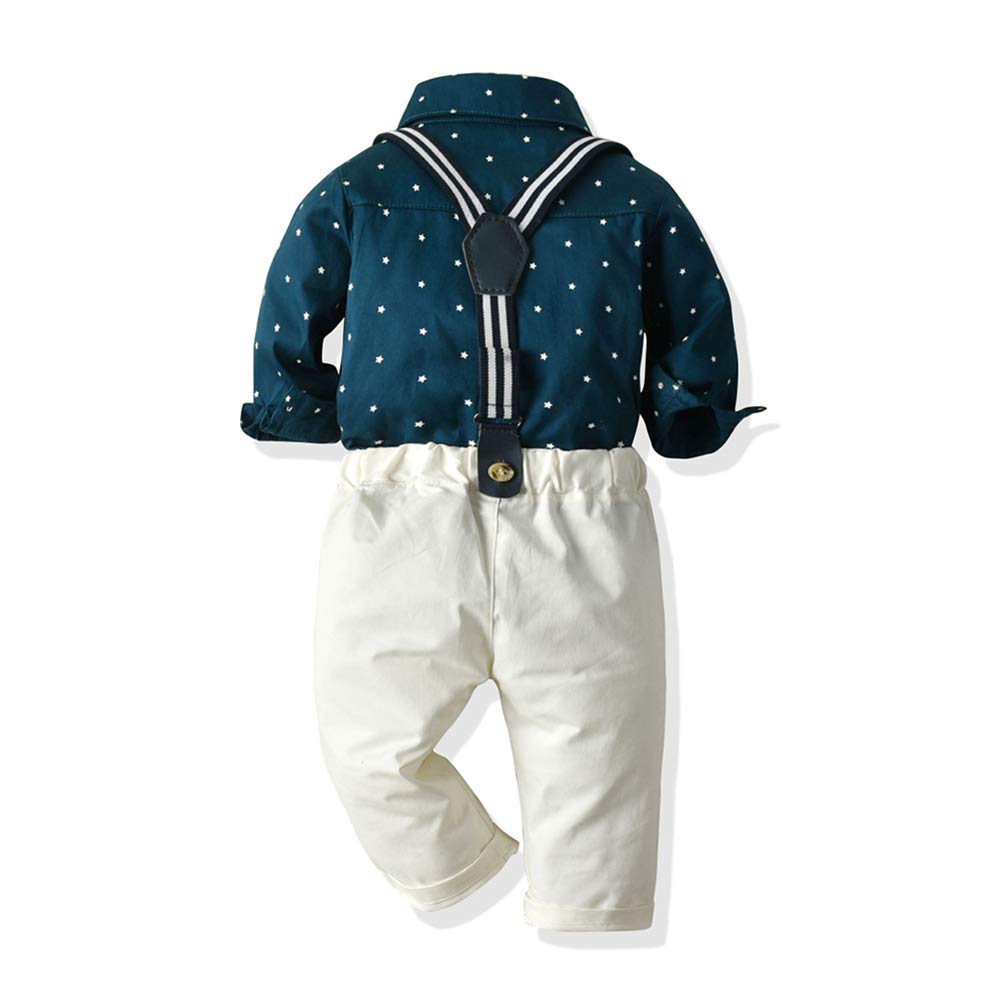 OBEEII Boys Formal Suit Set - Dress Shirt with Bow Tie, Suspenders & Pants for Wedding, Party & Special Occasions | Kids Dresswear & Playwear
