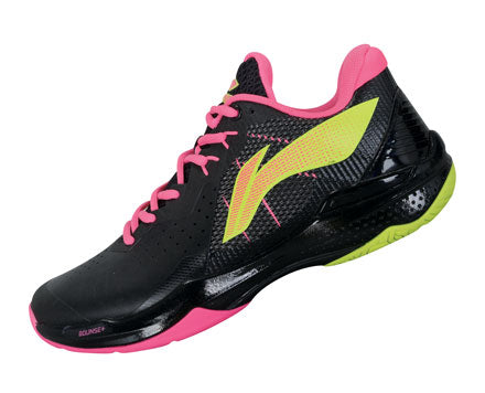 Li Ning Unisex Badminton Shoes AYAS018 - Lightweight & Breathable for Indoor & Outdoor Sports - Perfect for Badminton, Tennis & Court Games (Black)