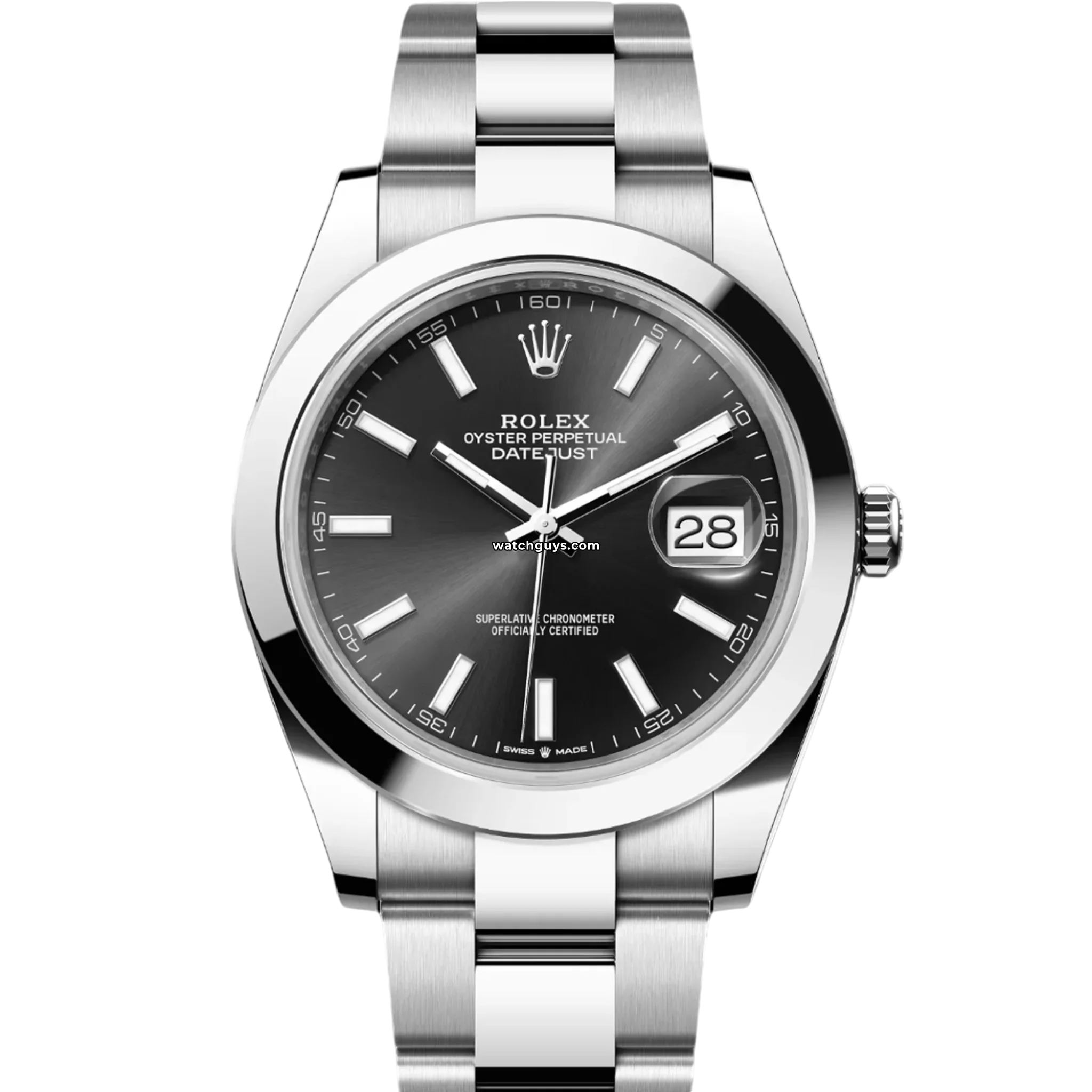 Rolex Datejust 126300 Stainless Steel Watch with Black Dial & Oyster Bracelet - Luxury Timepiece for Business, Formal Events & Everyday Wear