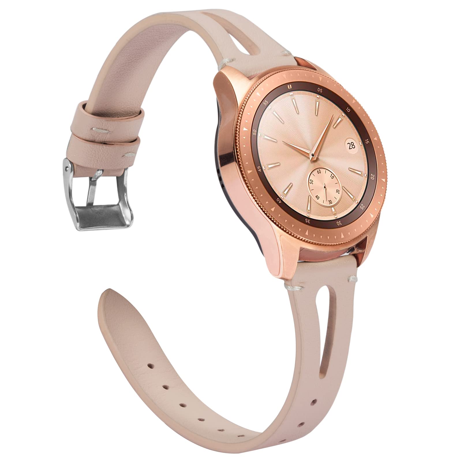 Premium 20mm Leather Watch Band Compatible with Samsung Galaxy Watch 7/6/5/4/3 & Vivoactive 3 - Stylish Replacement Strap for Men & Women | Perfect for Business, Casual Wear & Everyday Use