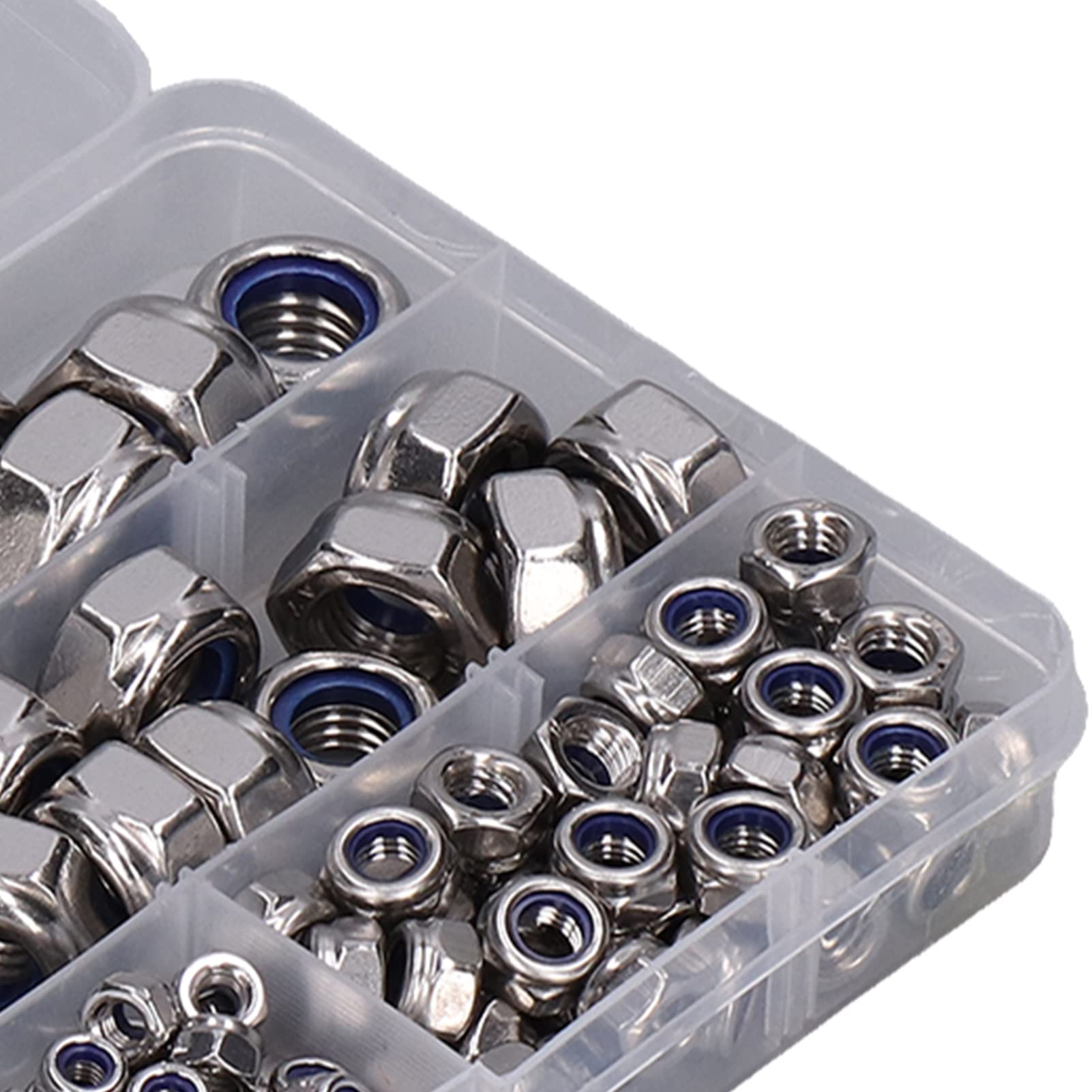 Lock Nuts - 6 Sizes Nylon Insert Locking Nuts for Folding Beds, Electrical Machinery & Hardware - Lightweight, Secure Fastening Solution for DIY Projects & Industrial Applications