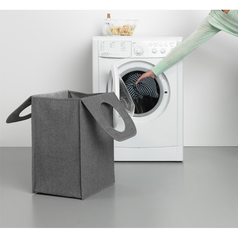 Brabantia 55L Rectangular Laundry Hamper - Durable & Stylish Pepper Black for Bedroom, Bathroom, or Dorm Organization