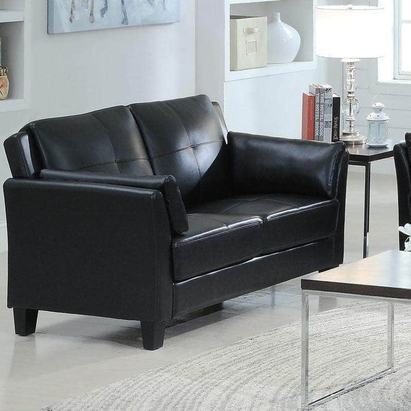 Premium Faux Leather Tufted Loveseat - Salmon Arm Style - 2 Color Options for Living Room, Bedroom & Office Decor