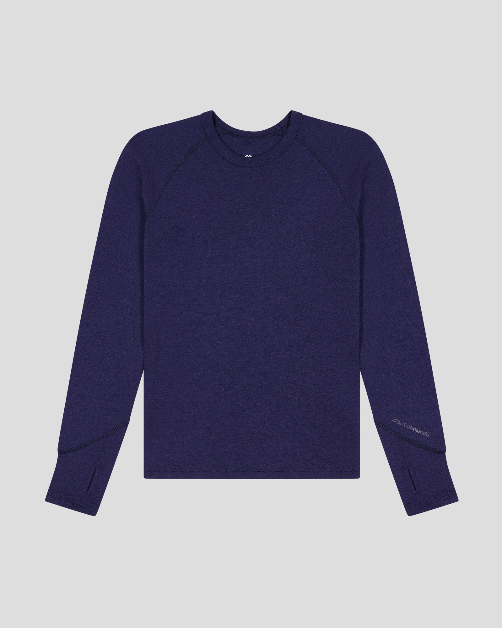 KMD Merino Kids' Baselayer Long Sleeve Top - Pure Navy - Soft Wool Thermal Underwear for Boys & Girls - Perfect for Winter Sports, Hiking & Outdoor Activities