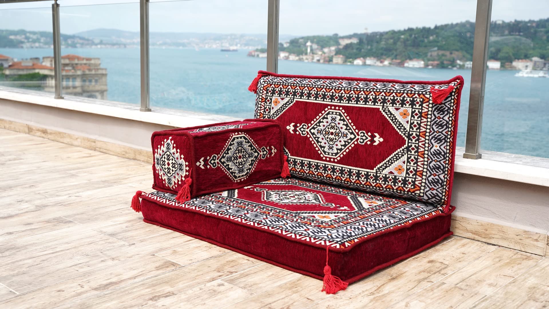 Authentic Moroccan Floor Cushion - Handmade Arabic Sofa Seating & Turkish Floor Couch | Bohemian Home Decor for Living Room, Meditation Space & Cozy Lounge Areas