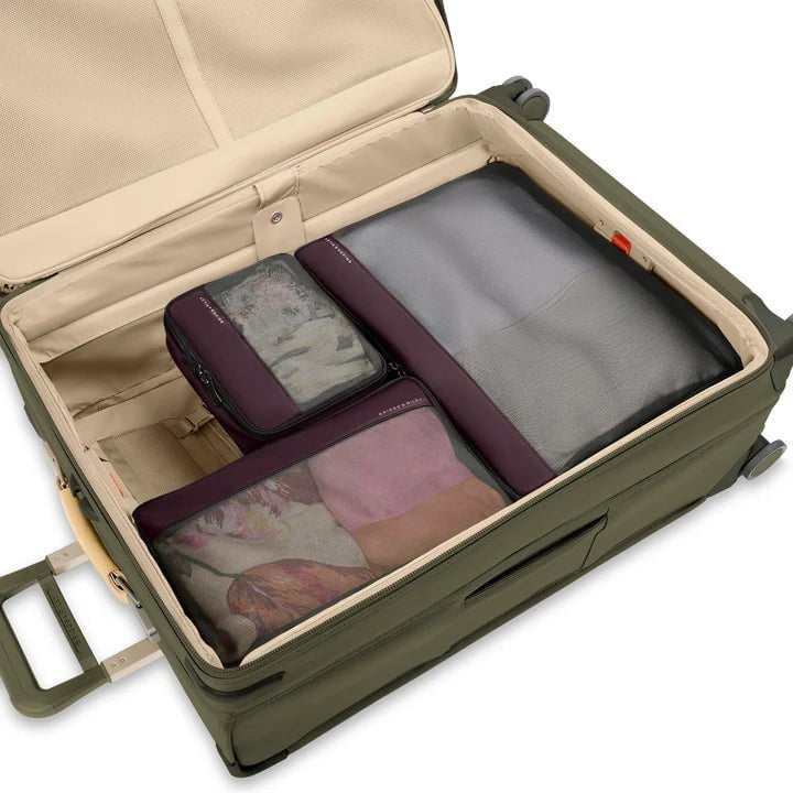 Briggs & Riley Travel Essentials Check In Packing Cube Set - 3-Piece Luggage Organizers for Suitcases | Perfect for Business Trips, Vacations & Weekend Getaways