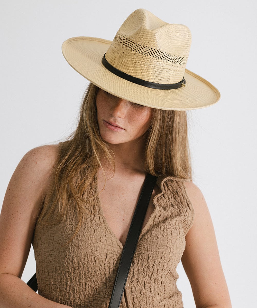 Saguaro Fedora Panama Straw Hat for Men & Women - Lightweight Summer Sun Hat for Beach, Travel, and Outdoor Activities