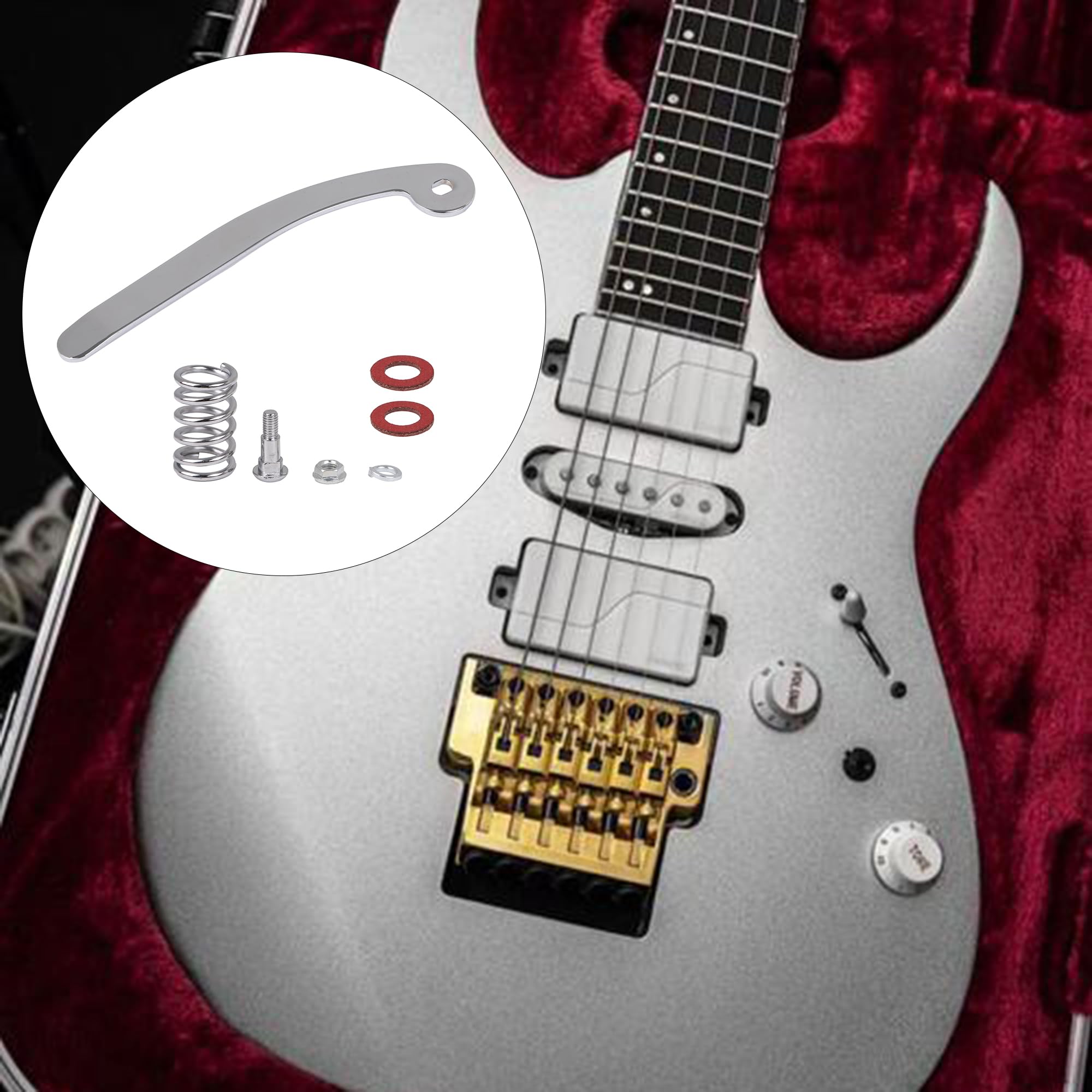 Premium Chrome Zinc Alloy Vibrato Bridge Tremolo System with Whammy Bar & Nut Spring for Electric Guitar - Perfect for Rock, Blues & Metal Performances
