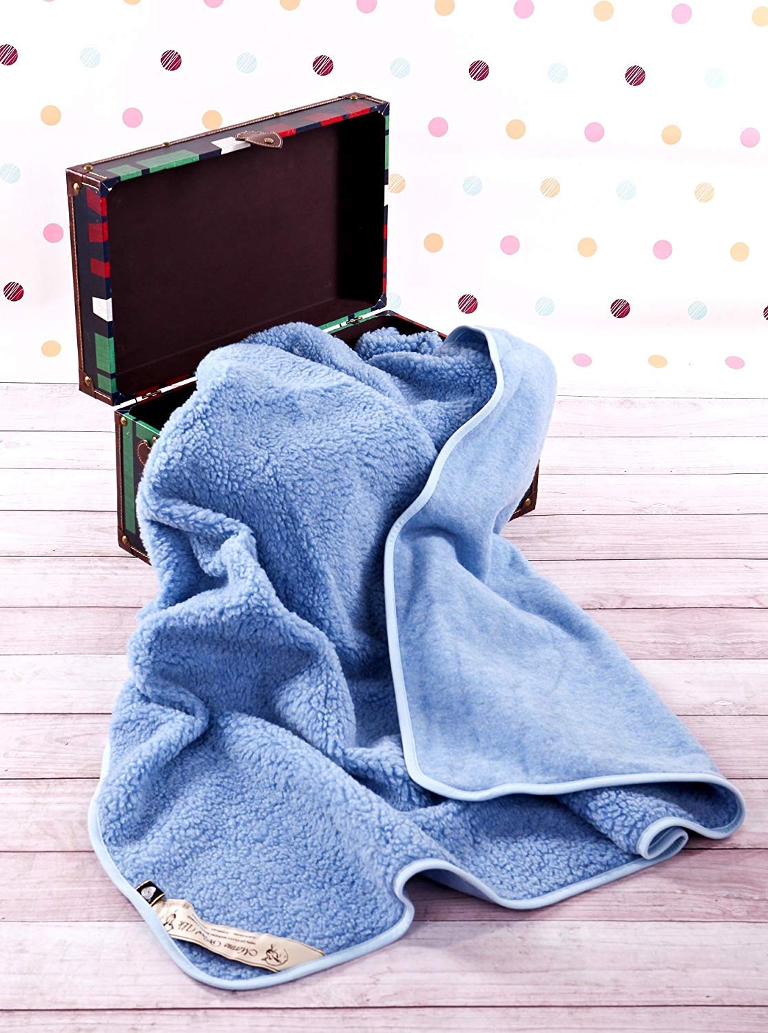 Premium 100% Merino Wool Baby Blanket - Woolmark Certified, Ultra Soft & Warm Natural Crib Blanket (47