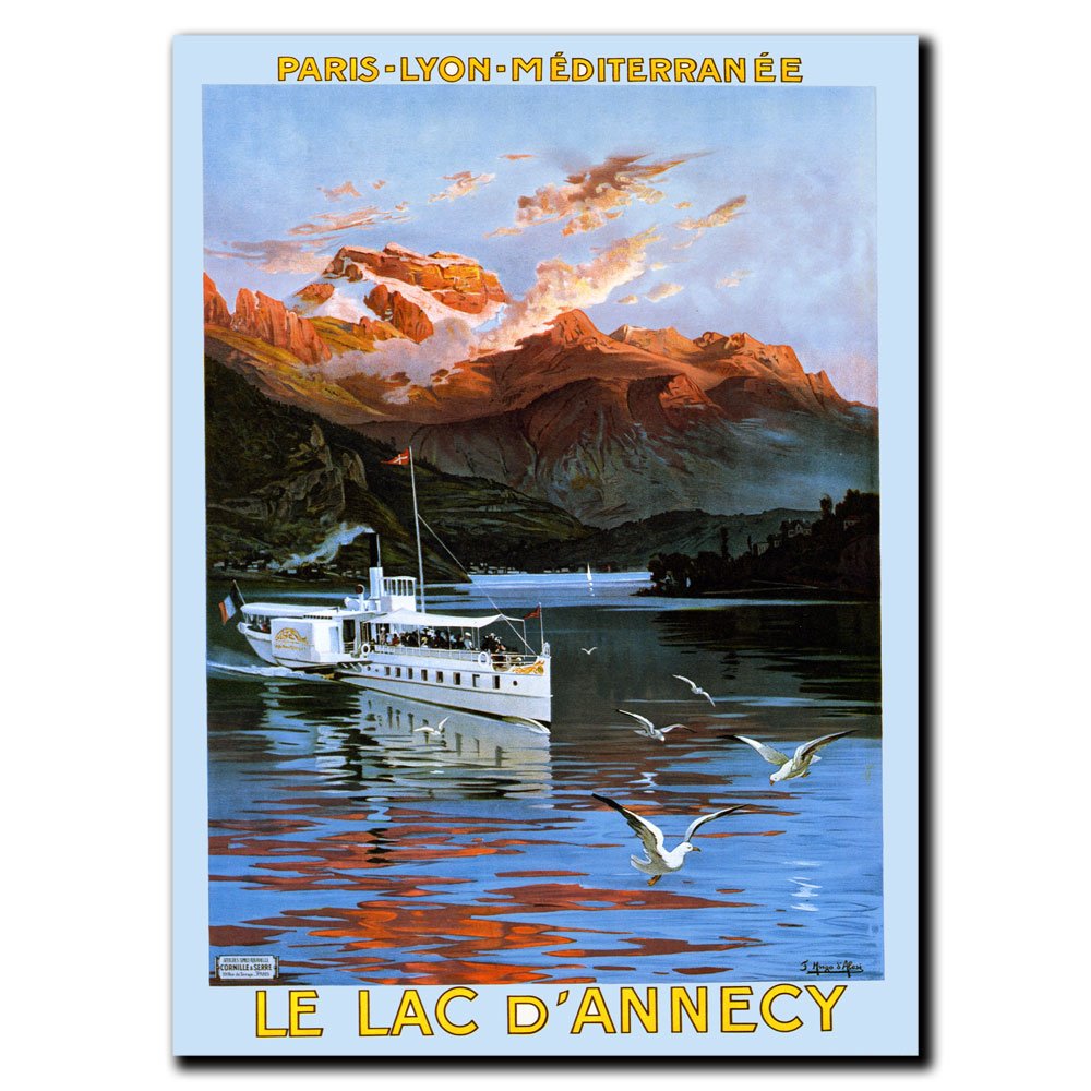 Hugo d'Alesi Le Lac D'Annecy Canvas Art Print - Vintage Landscape Wall Decor for Living Room, Bedroom & Office