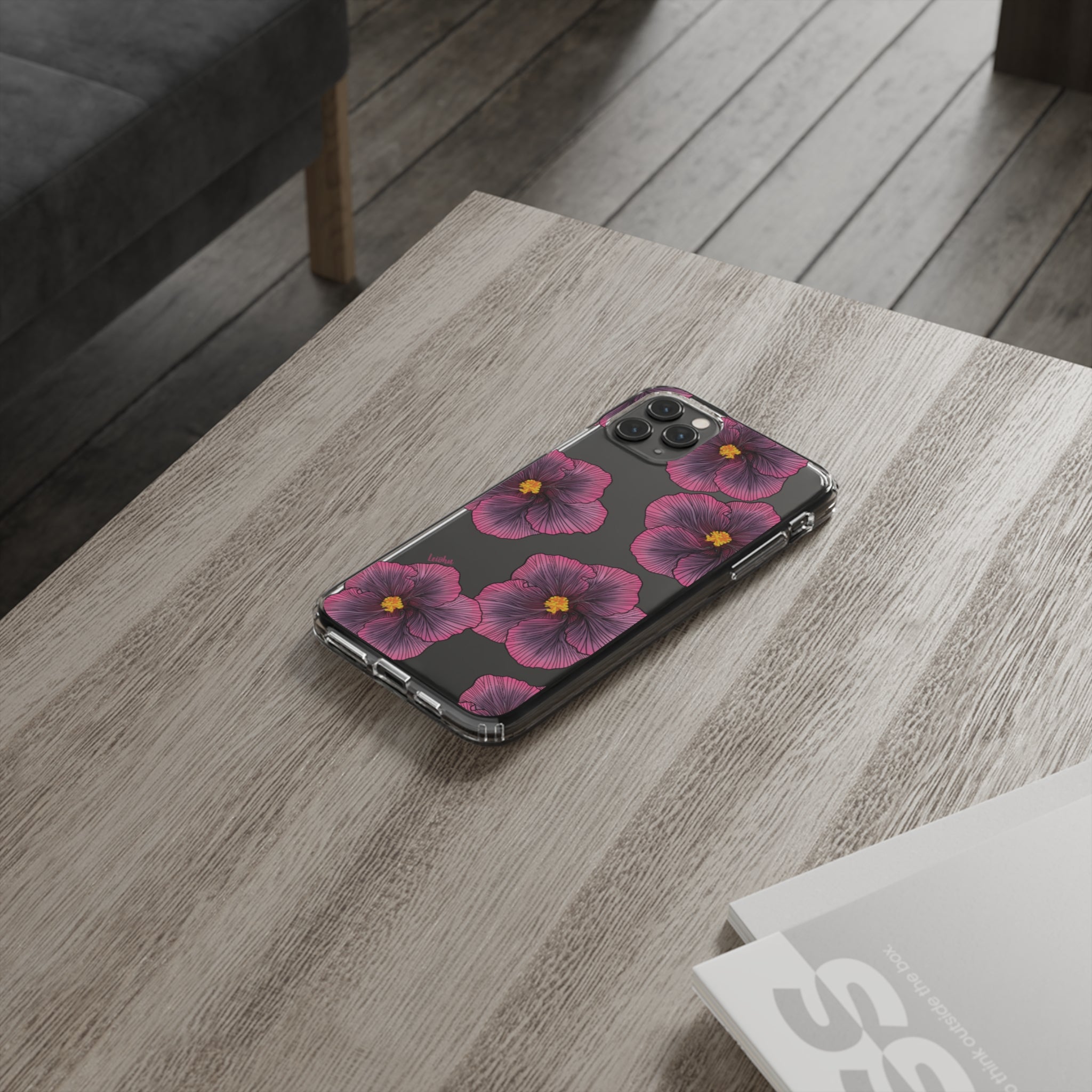 Sunset Hibiscus Clear Phone Case - Durable Protective Cover for iPhone & Samsung | Perfect for Everyday Use, Travel & Outdoor Activities