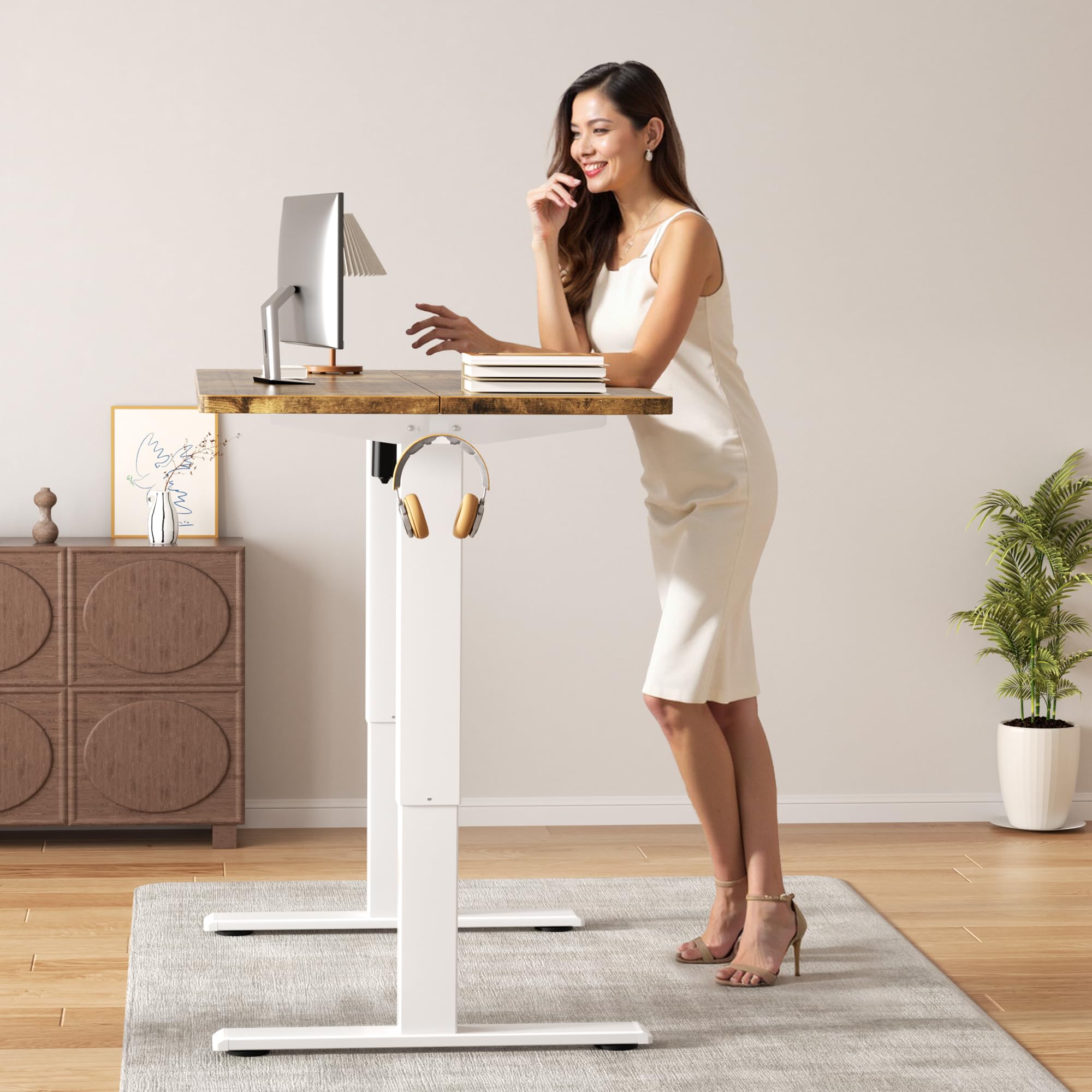 Electric Standing Desk Frame - Adjustable Height Desk Legs with Memory Controller, Up to 47.2