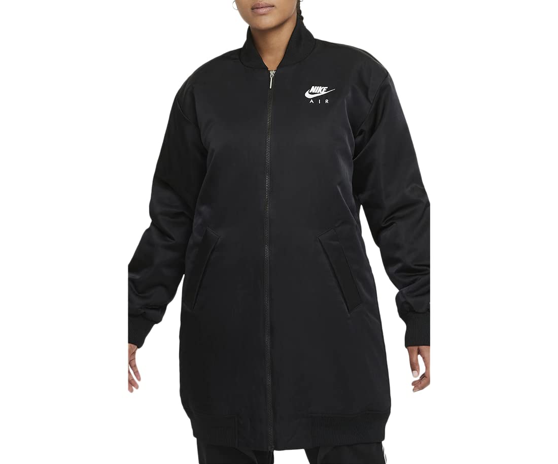 Nike Air Bomber Women's Jacket - Black/White - Size M | Lightweight Windbreaker for Running, Hiking & Outdoor Activities