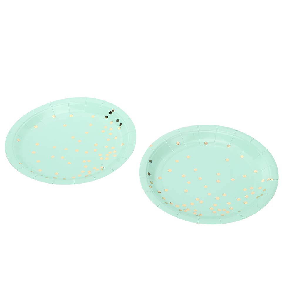 8-Piece Disposable Paper Plate Set - Eco-Friendly Cake Trays & Dessert Platters for BBQ, Birthday, Christmas, Wedding Parties (Mint Green) | Perfect for Outdoor Events, Catering & Holiday Celebrations