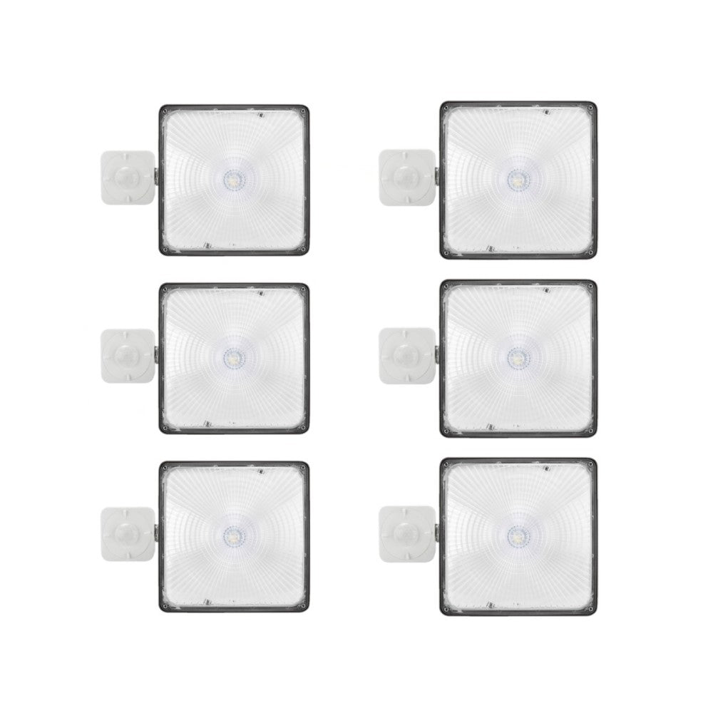 6 Pack Konlite LED Canopy Area Light - 40W 5450 Lumens 5000K Bright White - Non-Dimmable 120-277V - Replaces 100W - Perfect for Warehouses, Garages & Parking Lots