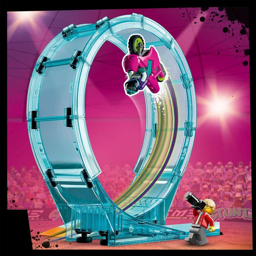 LEGO 60361 City Stuntz Ultimate Stunt Racer Challenge – 3-in-1 Stunt Playset for 1 or 2 Players with 2 Flywheel-Powered Toy Motorcycles – 2023 Building Kit for Kids – Perfect for Racing Battles & Backyard Adventure Play