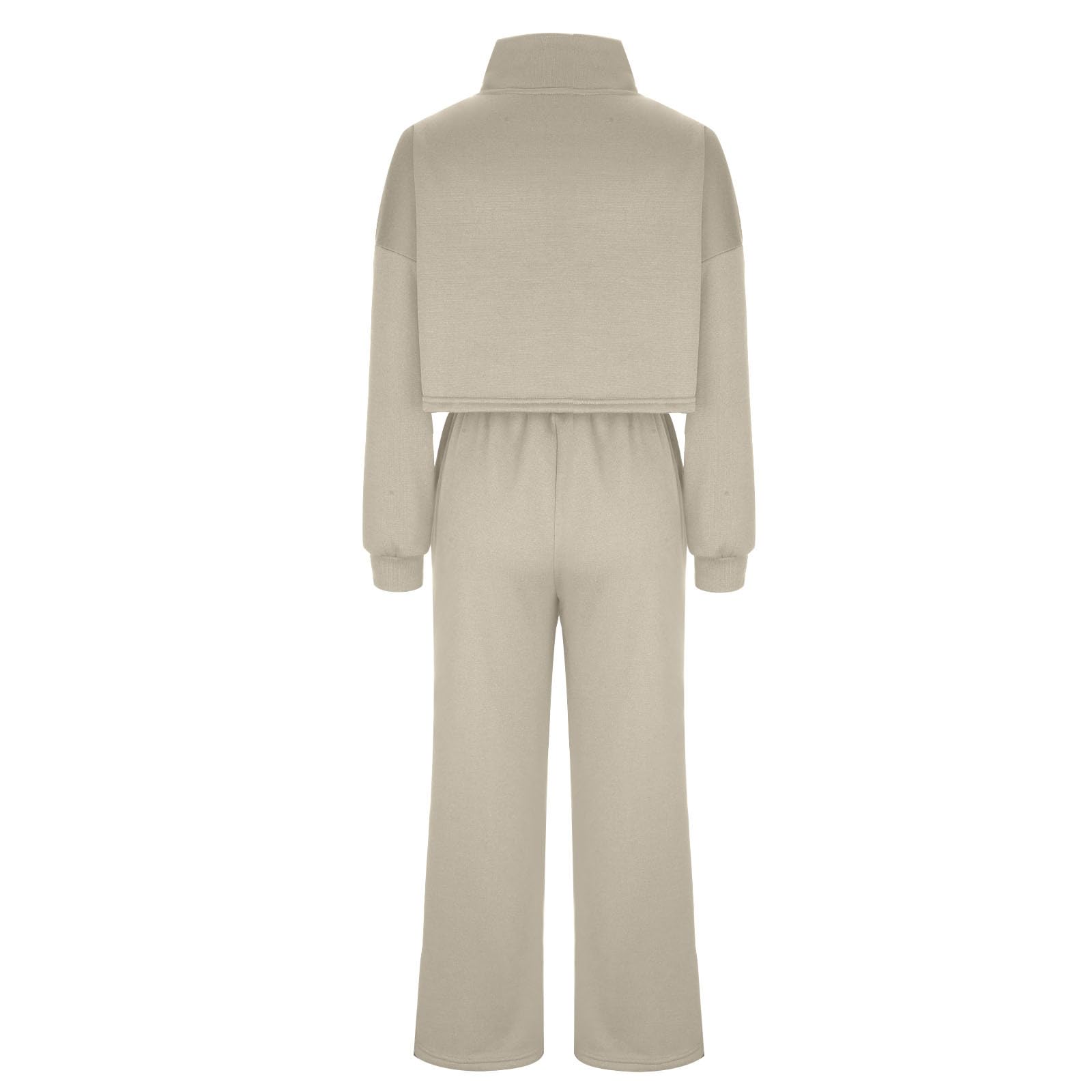Women's 2-Piece Sweatsuit Set - Cropped Zip Up Hoodie & Lounge Palazzo Pants | Trendy Travel Outfit, Casual Streetwear, Gym & Yoga Wear, Home Loungewear