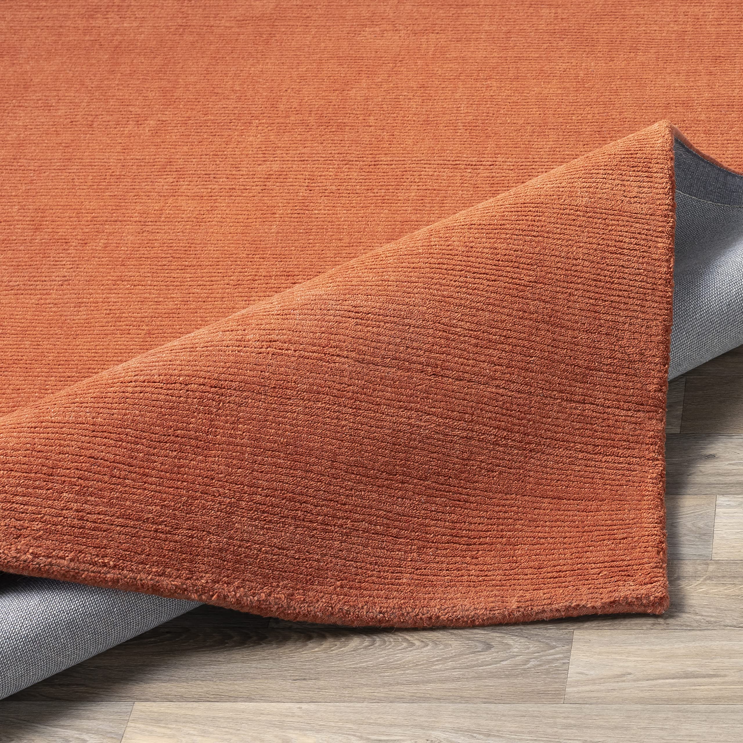 Mark&Day 9x13 Modern Wool Area Rug in Burnt Orange - Soft & Durable Carpet for Living Room, Bedroom, Kitchen - Perfect for Cozy Home Decor & High-Traffic Areas (9' x 13')