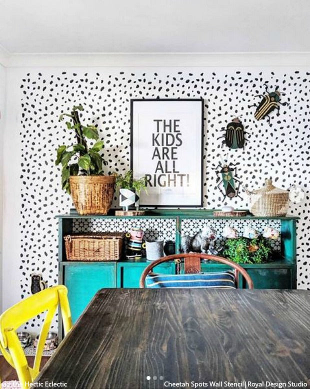 Cheetah Spots Wall Stencil - Reusable DIY Painting Template for Home Decor, Kids Room & Nursery - Create Wild Animal Prints on Walls, Furniture & Crafts