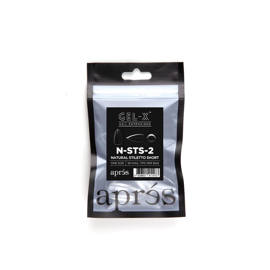 Apres Gel X Natural Stiletto Short Refill Tips - Size #00 & #9 - Perfect for DIY Nail Extensions & Salon Quality Manicures at Home