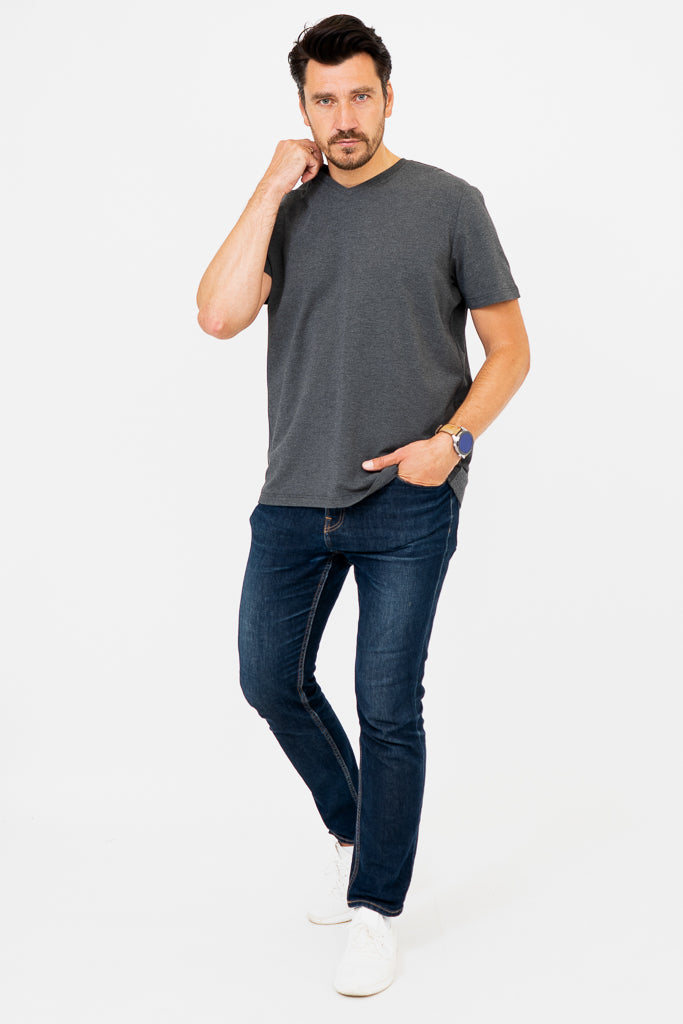 Adam Men's Short Sleeve Bamboo Shirt - Breathable & Comfortable Graphite Casual Top for Summer, Office & Outdoor Activities