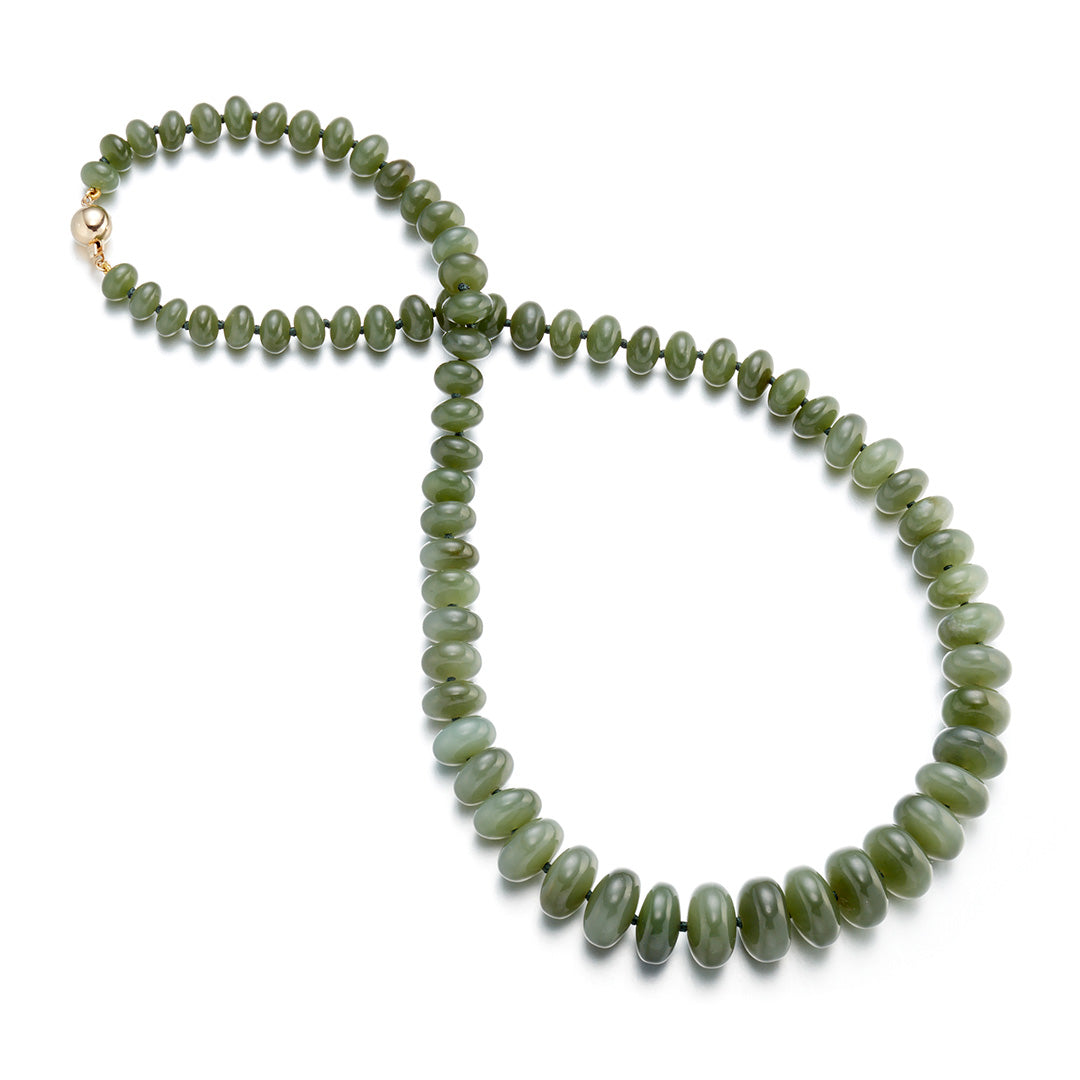 Siberian Green Jade Abacus Necklace - Handmade Graduated Beads for Wealth & Luck | Perfect for Meditation, Feng Shui & Spiritual Jewelry Gifts