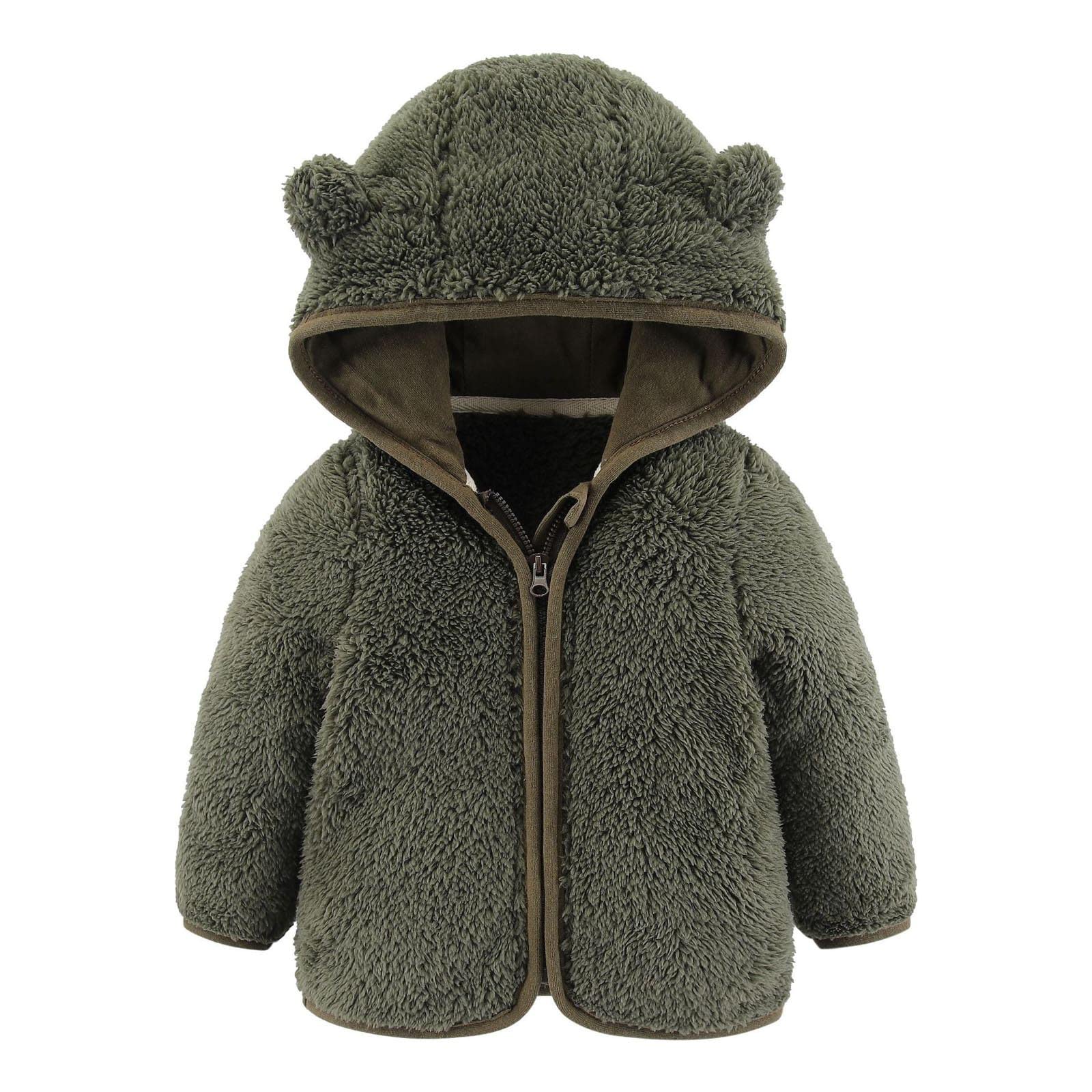 BOXIACEY Toddler Fleece Jacket - Warm Sherpa Hoodie for Boys & Girls - Winter Playtime