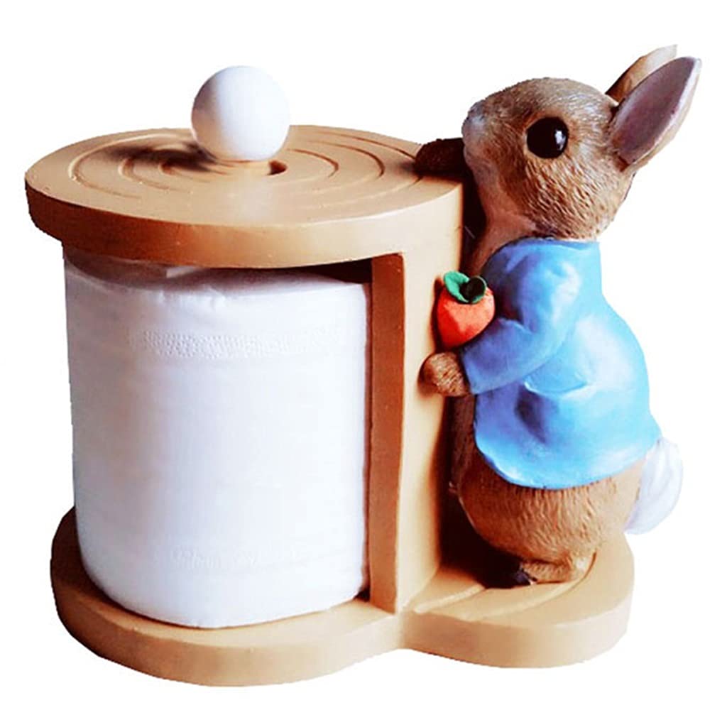 Zuyang Cute Rabbit Paper Towel Holder Stand - Creative Kitchen & Living Room Countertop Tissue Dispenser for Home Decor & Convenience