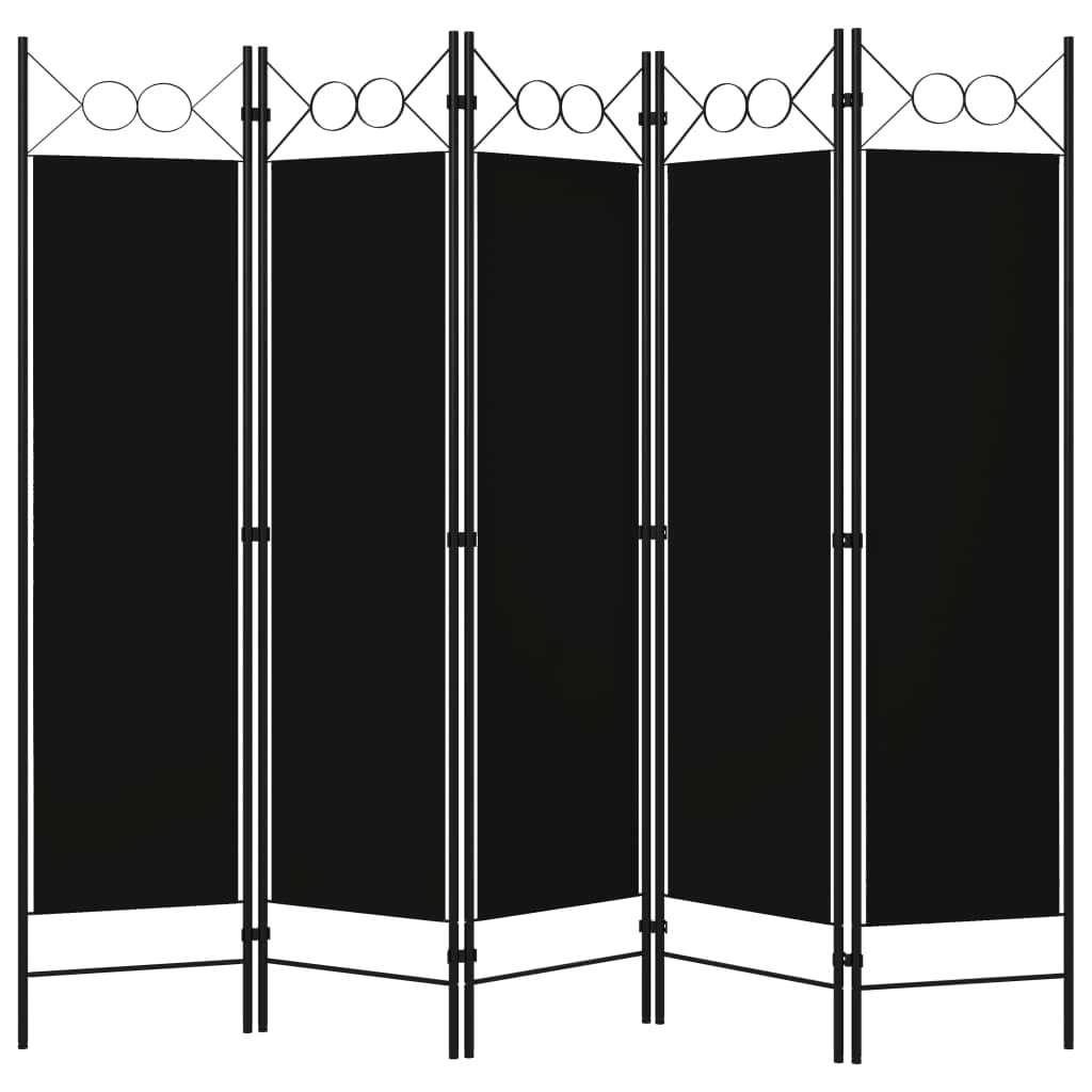 CHARMMA 5-Panel Room Divider Privacy Screen with Sturdy Metal Frame - 78.7