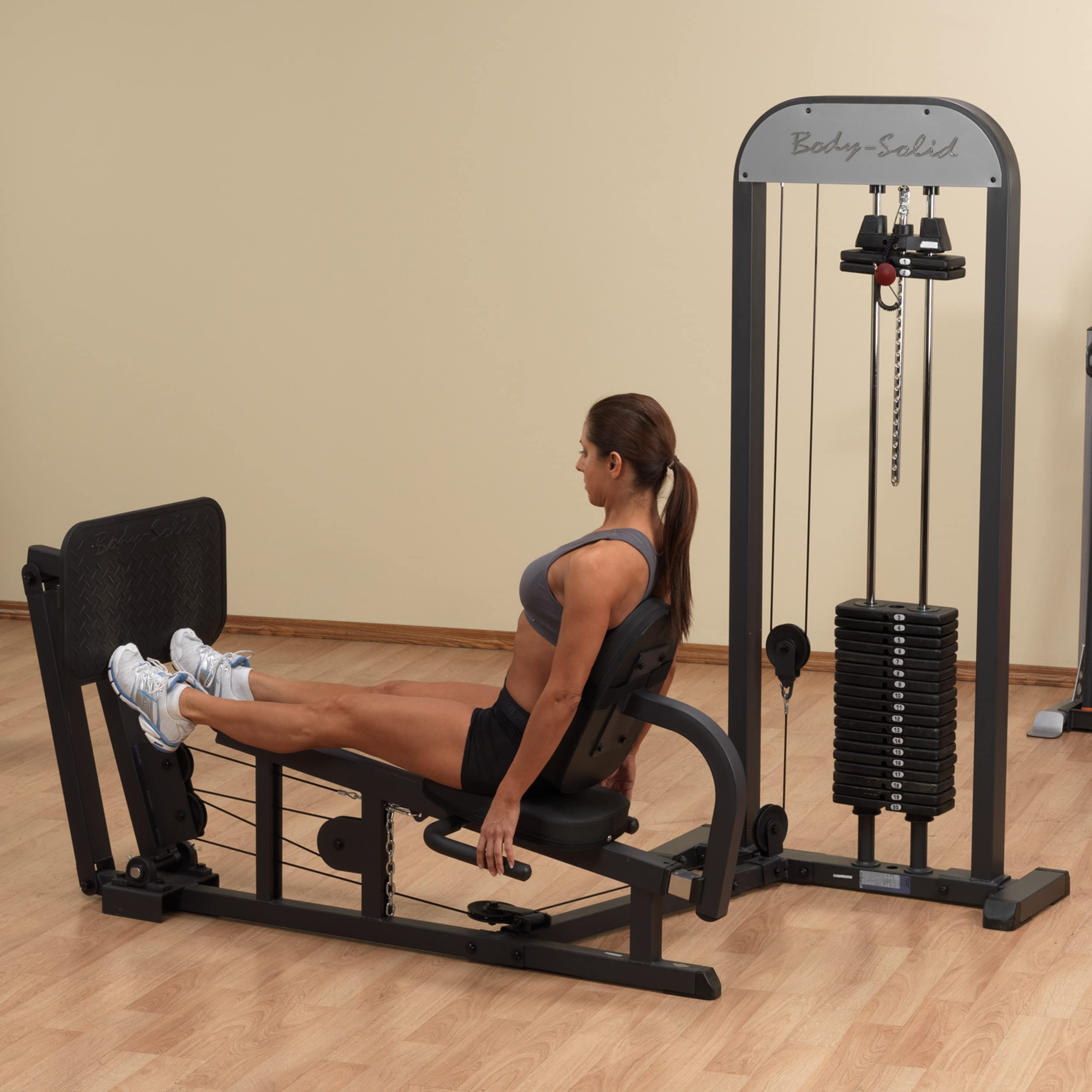 Body-Solid Leg Press Machine with 210-Pound Weight Stack - Home Gym Equipment for Lower Body Workout, Leg Lift & Raise Exercises - Perfect for Home Fitness & Strength Training Enthusiasts | Ideal for Small Spaces, Garage Gyms & Personal Training Studios