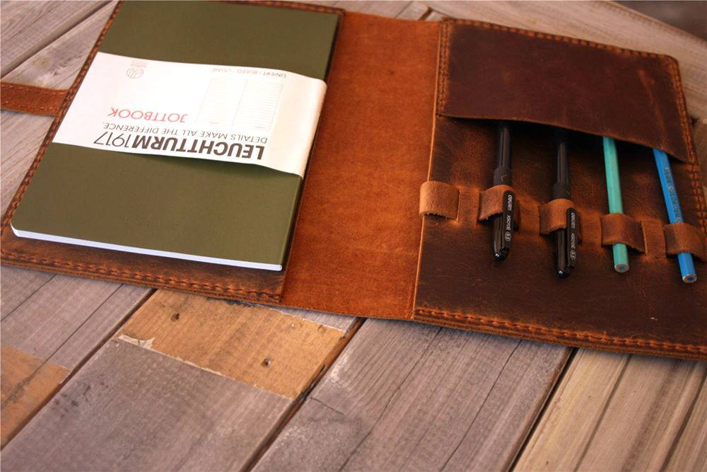 Handmade Rustic Brown Leather Refillable Journal Cover - Premium Notebook Organizer for Writing, Sketching & Travel Journaling - Perfect Gift for Writers & Artists