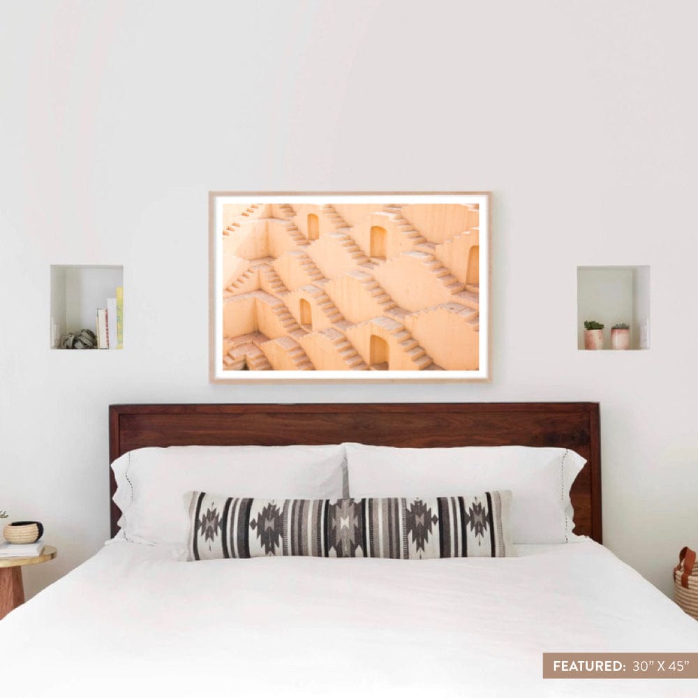 Limited Edition Jaipur Stepwell Art Print - Handmade Indian Wall Decor for Home & Office - Perfect for Living Room, Bedroom, or Gift Giving