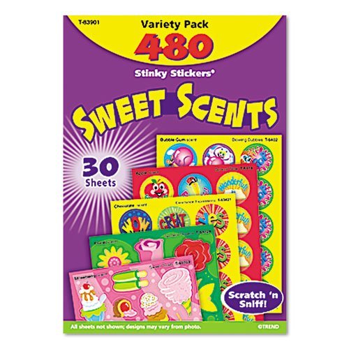 Stinky Stickers Variety Pack - 480 Mixed Shapes & Round Stickers (960 Total) - Fun Scrapbooking, DIY Crafts & Kids Activities