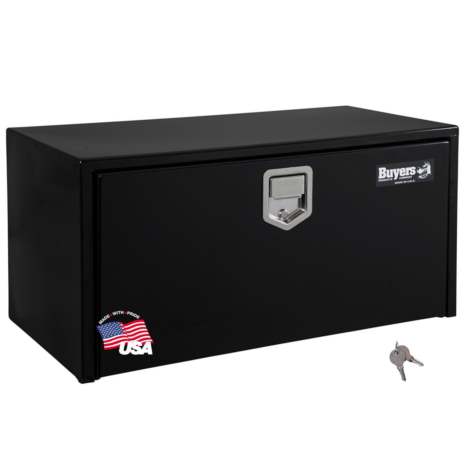Buyers Products 1702100 Heavy-Duty Steel Underbody Truck Tool Box - 18x18x24 Inch Black Contractor Storage Box with Paddle Latch | Made in USA | Durable Job Site Organization for Pickup Trucks & Work Vans