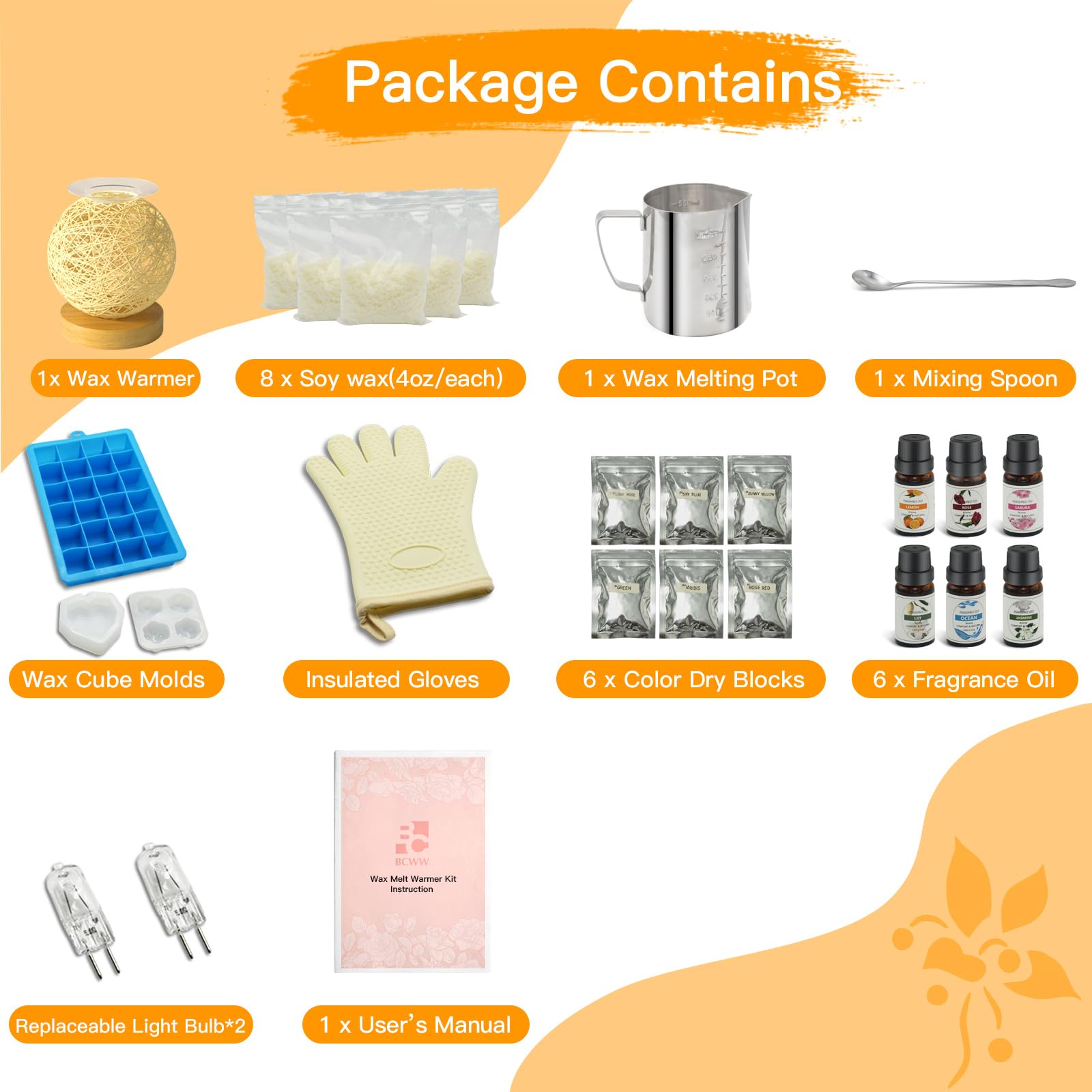 BCWW Soy Candle Making Kit for Adults - DIY Starter Kit with Wax Melter, 100% Natural Wax, Fragrance Oils & Wicks - Perfect for Home Decor, Gifts & Relaxation (Create Spa-Like Ambiance for Bedroom, Bath or Meditation Space)