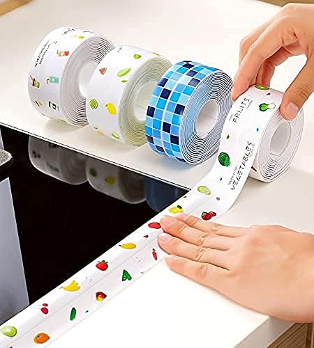 Bloriza Silicone Waterproof Caulk Strip - Self-Adhesive PVC Sealing Tape for Kitchen, Bathroom, Bathtub, Sink & Floor Edges - Wall & Tile Gap Protector (1 Pack) - Perfect for Waterproofing, Leak Prevention & Home Renovation Projects