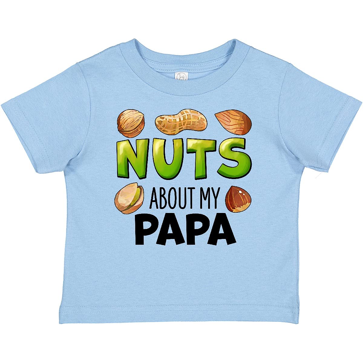 Inktastic 'Nuts About My Papa' Peanut Almond Pistachio Baby T-Shirt - Cute Father's Day Gift for Dad & Grandpas