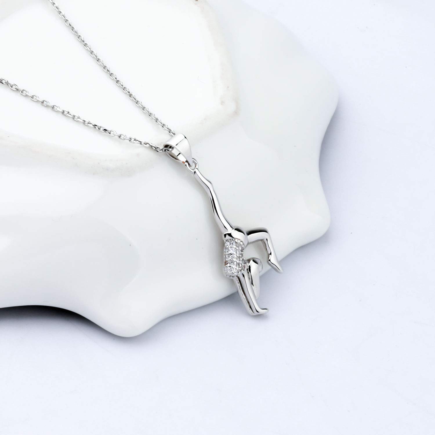 BNQL Gymnastics Necklace for Girls - Inspirational Gymnast Pendant Jewelry Gift with Jewelry Box - Perfect for Competitions, Team Events & Birthday Presents