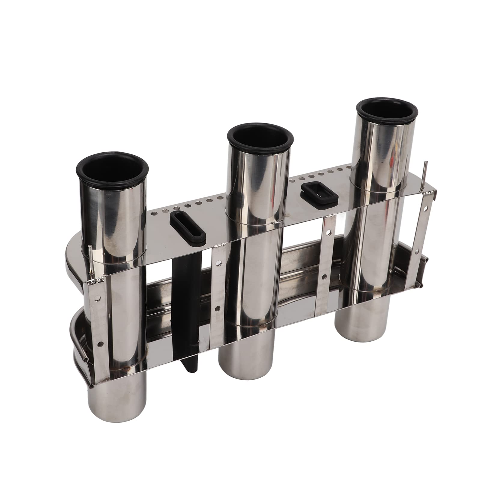 Aluminum Fishing Rod Holder with 3 Tubes - Wall Mounted Stainless Steel Fishing Pole Rack for Boat, Marine, Yacht, Truck & RV - Durable Garage Storage Solution for Anglers & Fishing Enthusiasts - Perfect for Saltwater & Freshwater Fishing Trips