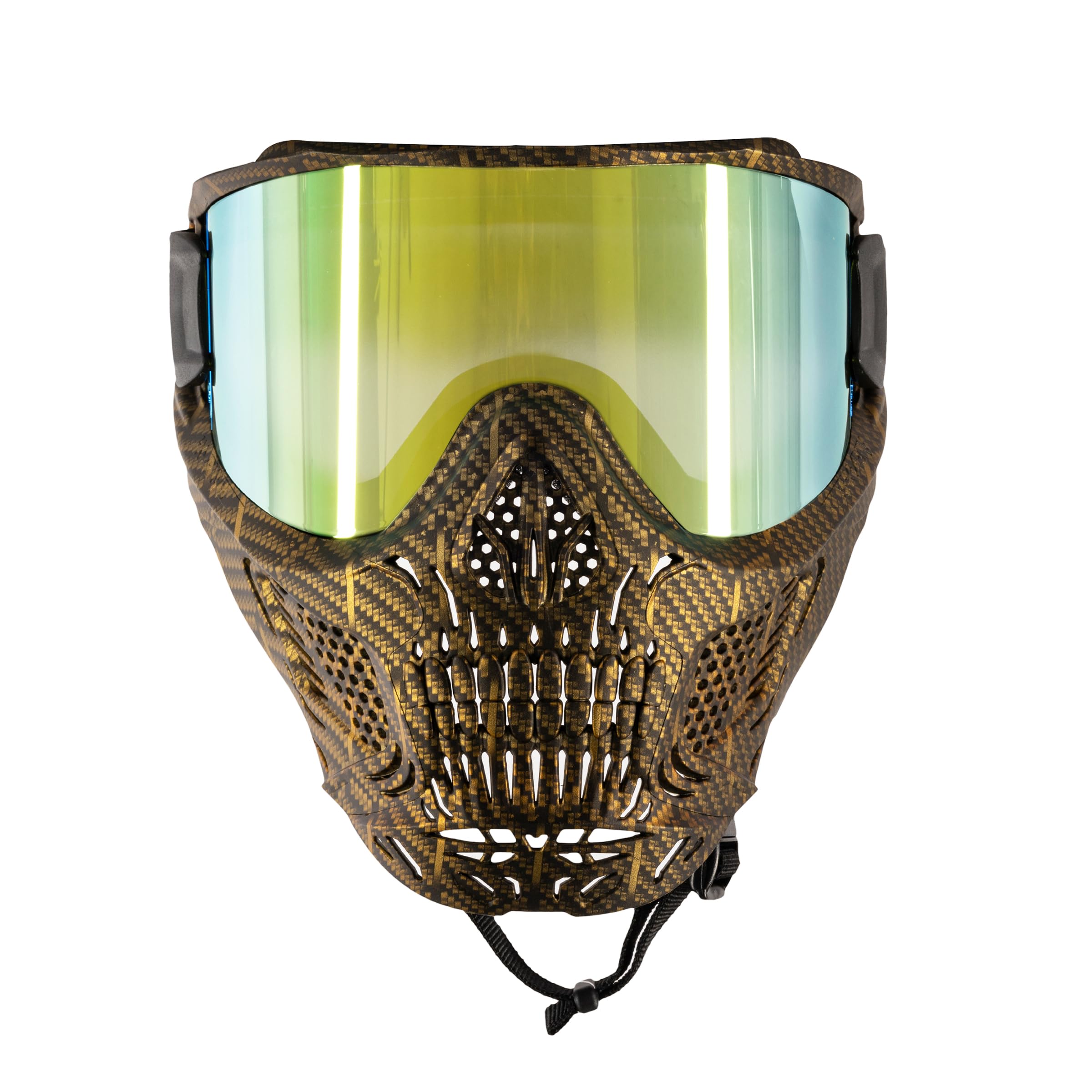 HK Army HSTL Skull Paintball Goggle & Airsoft Mask - Machine Gold & Gold Lens - Tactical Protection for Paintball, Airsoft & Outdoor Sports