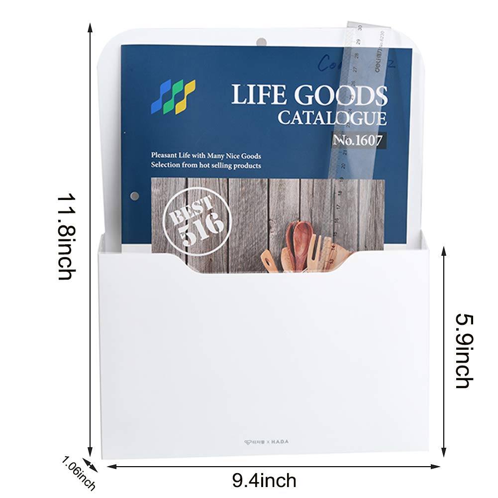 Magnetic File Holder - Office Desk Organizer for Notebooks, Planners, Letters & Mail - Portable Pocket Storage Solution for Home & Office (1 Pack) - Perfect for Workspace, Kitchen & Bulletin Board Organization