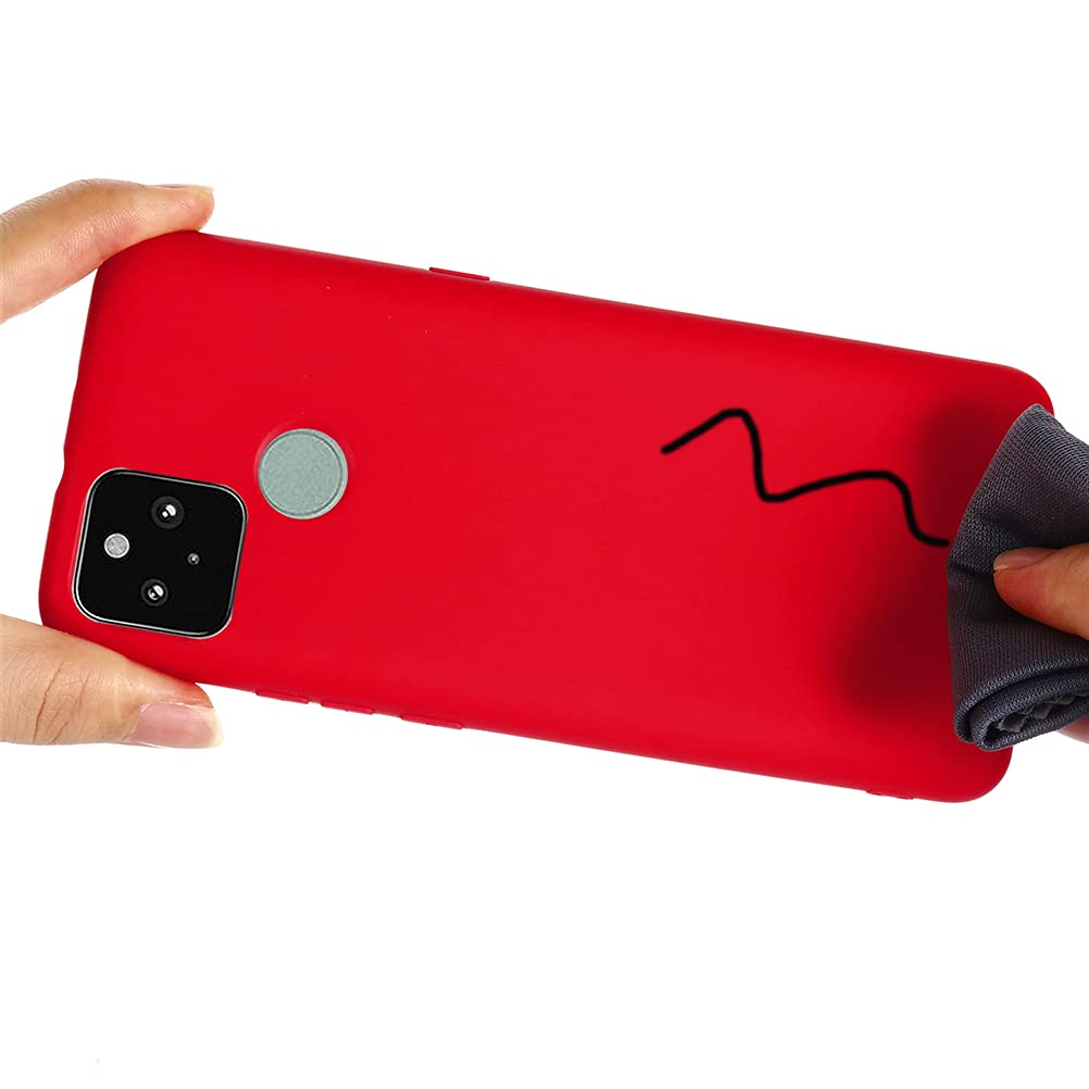 Premium Liquid Silicone Phone Case for Google Pixel 5a 5G - Shockproof & Durable Smartphone Cover with Anti-Slip Grip (Red) | Perfect for Daily Use, Outdoor Activities & Travel Protection