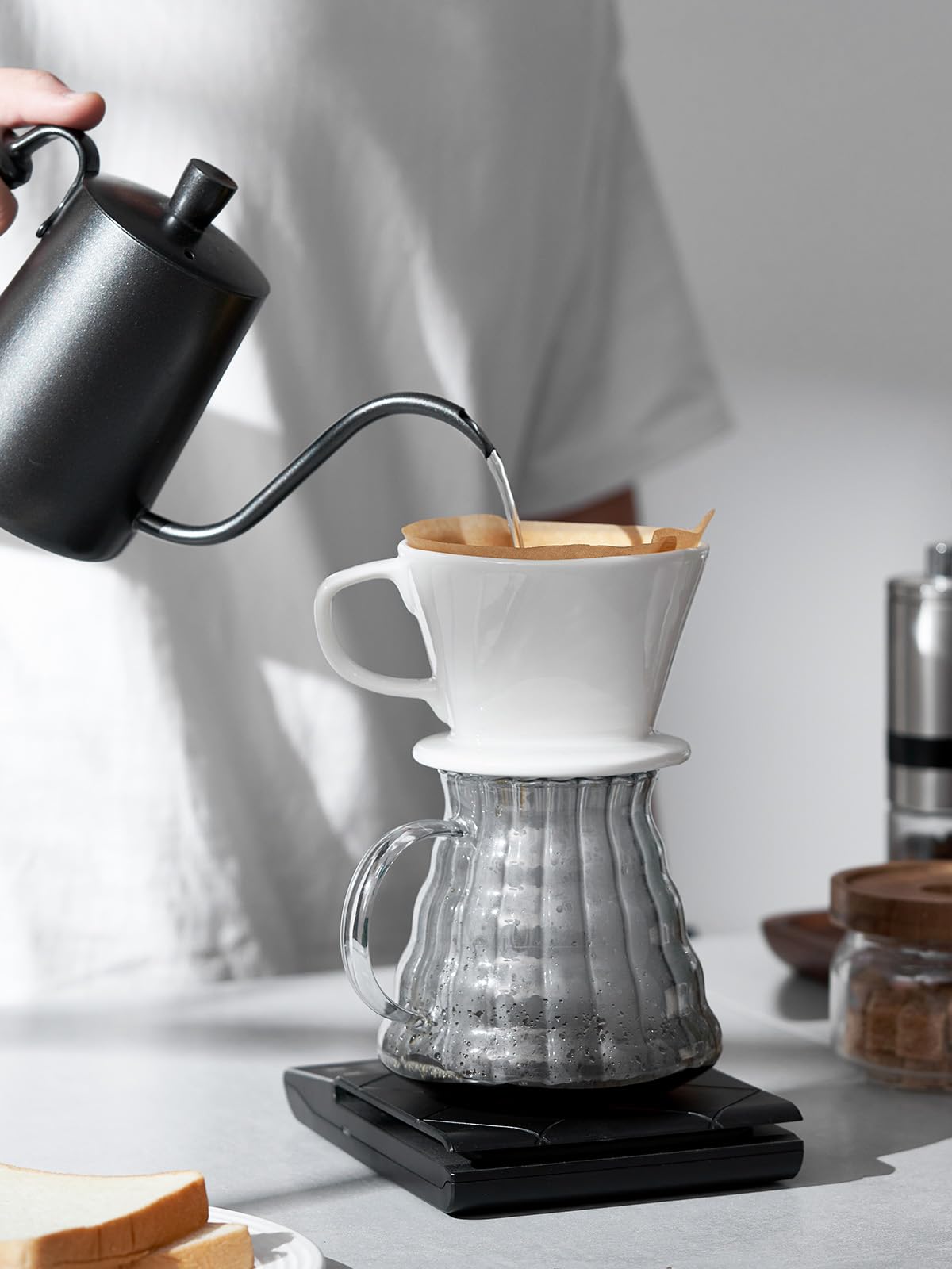 Premium DOWAN Porcelain Pour Over Coffee Maker - Manual Non-Electric Coffee Dripper for Slow Brewing Single Cups | Perfect Coffee Gift for Home, Office & Camping | Barista-Quality Pour Over Coffee Accessories