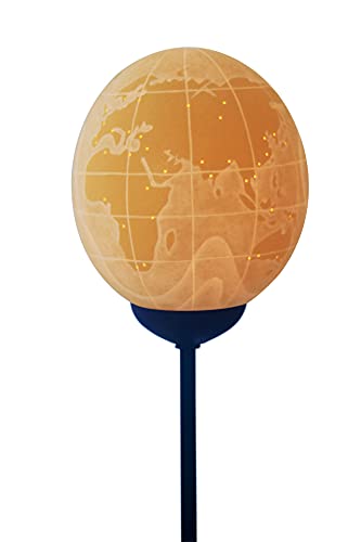 Handmade Ostrich Egg Lamp with World Map and Equator Design - Unique Home Decor, Gift for Travel Lovers, Perfect for Living Room, Bedroom or Office Lighting