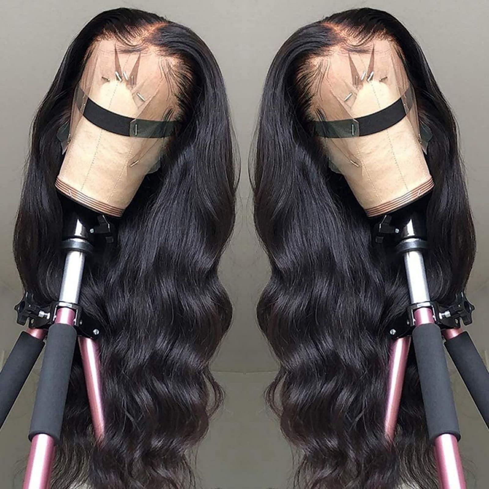 13x4 Body Wave Lace Front Wigs Human Hair for Black Women - 24 Inch Pre Plucked Bleached Knots with Baby Hair, 150% Density 10A Unprocessed Virgin Hair | Natural Color Body Wave Wigs for Daily Wear, Parties & Special Occasions