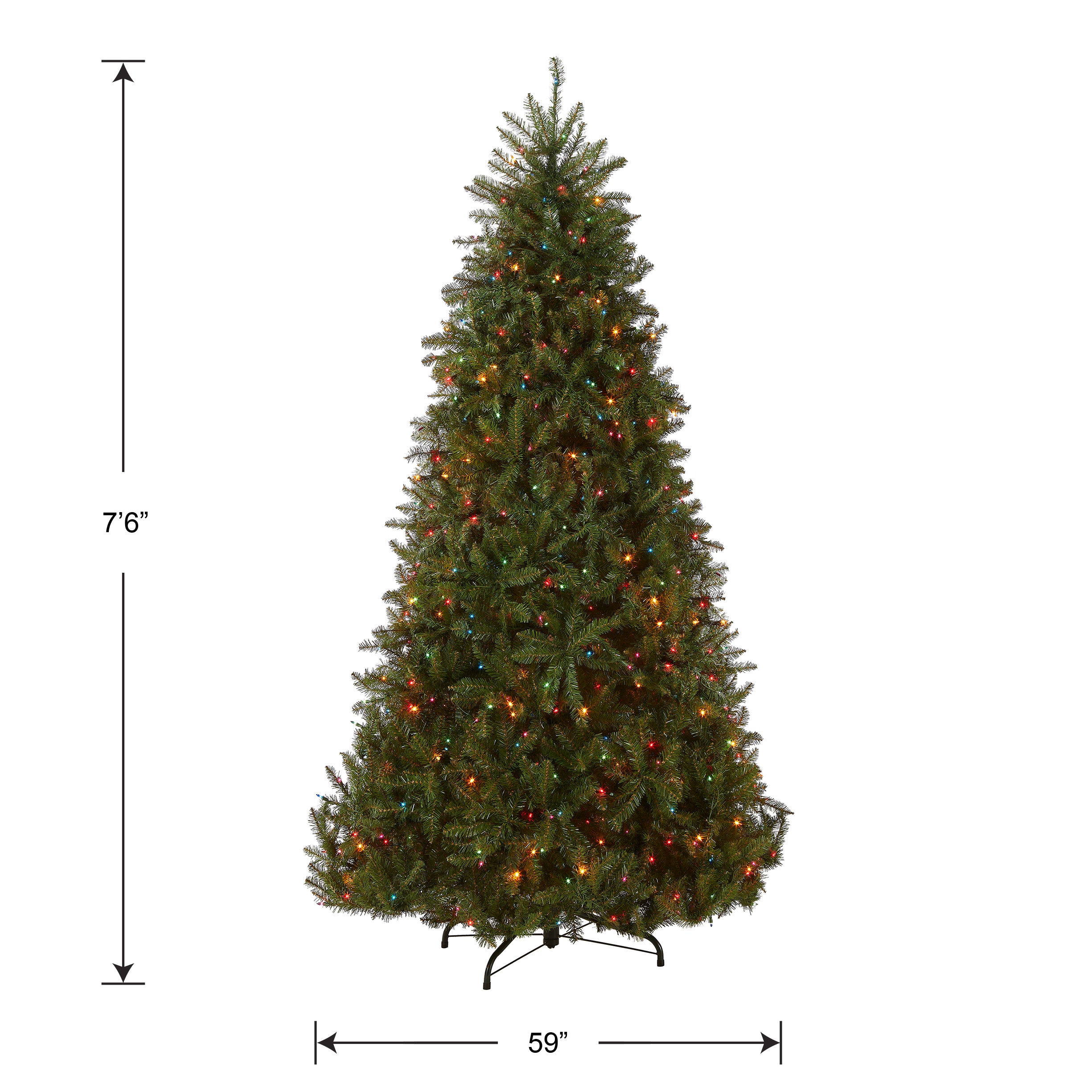 7.5 ft. Dunhill Fir Christmas Tree - Premium Artificial Holiday Tree for Home Decor | Perfect for Living Room, Office, and Holiday Party Decorations