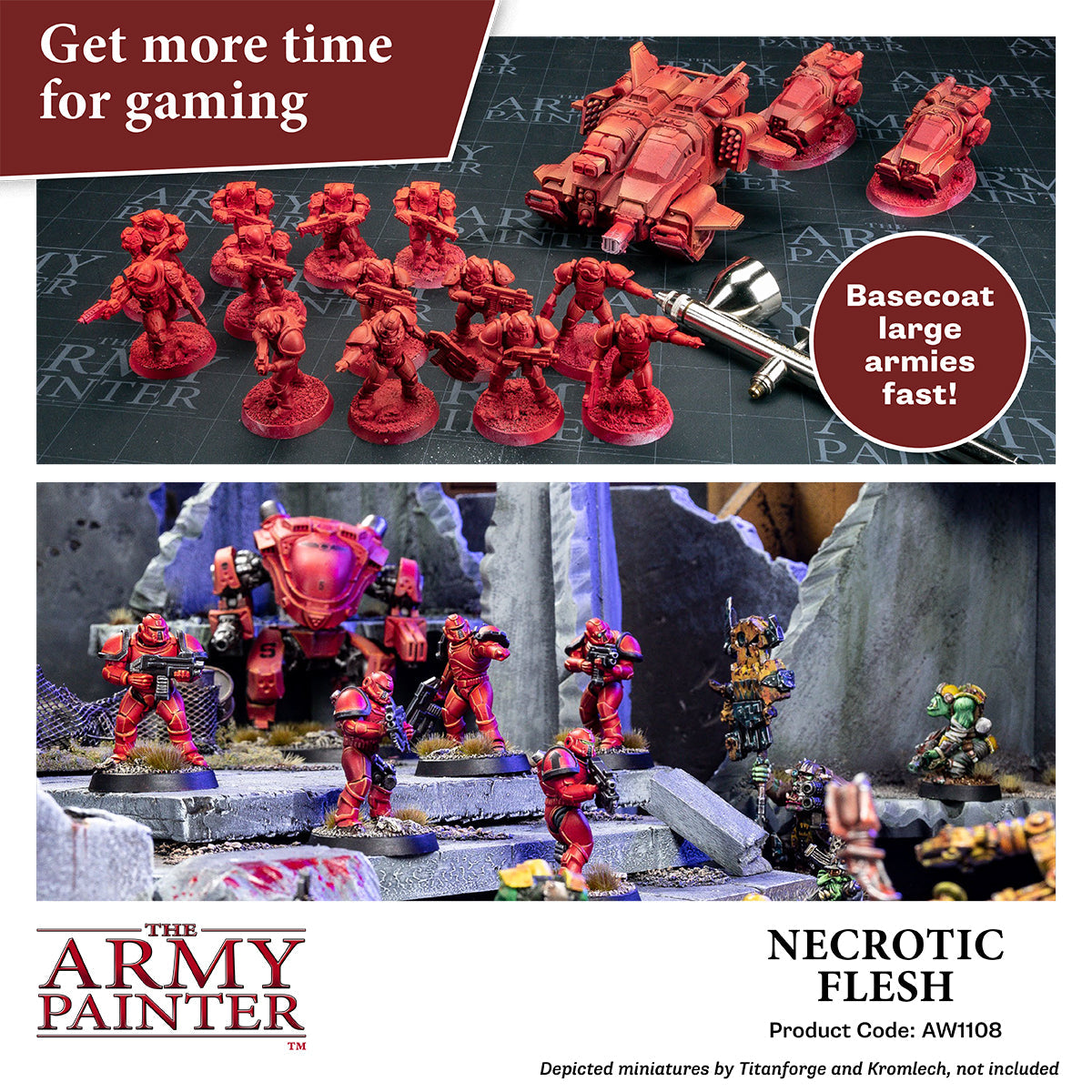 Warpaints Air: Necrotic Flesh - Premium Miniature Paint for Warhammer & Tabletop Gaming - Perfect for Zombies, Undead & Horror Themed Models