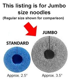 Jumbo Clamp-On Foam Noodles 6 Pack - White Pool Floaties for Kids & Adults, Perfect for Swimming, Water Play & Pool Party Accessories