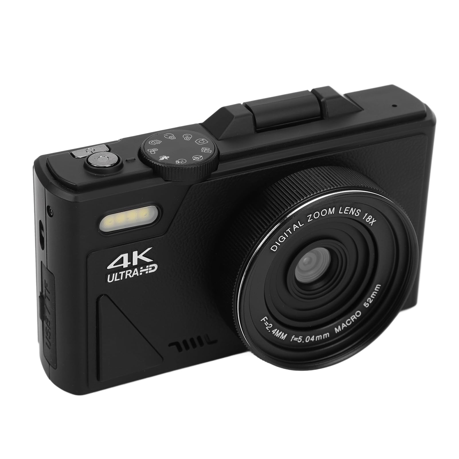 4K UHD Compact Digital Camera with 18x Zoom, 3
