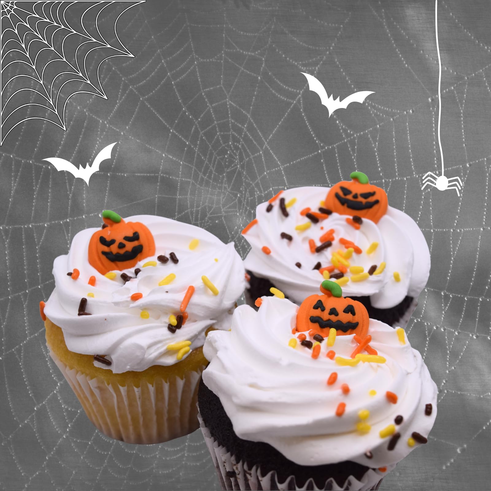 Halloween Edible Cake Decorations - 15 Count Ghost & Pumpkin Candy Toppers for Cupcakes, Cookies & Cakes | Perfect for Halloween Parties, Baking & DIY Desserts